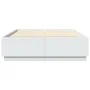 White engineered wood bed frame with LED 140x200 cm by vidaXL, Beds and slatted bases - Ref: Foro24-3209611, Price: 174,08 €,...
