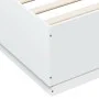 White engineered wood bed frame with LED 140x200 cm by vidaXL, Beds and slatted bases - Ref: Foro24-3209611, Price: 174,08 €,...