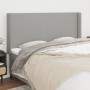Cabecero con orejas de tela gris claro 203x16x118/128 cm