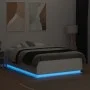 White engineered wood bed frame with LED 120x190 cm by vidaXL, Beds and slatted bases - Ref: Foro24-3209653, Price: 160,82 €,...
