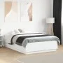 White engineered wood bed frame with LED 120x190 cm by vidaXL, Beds and slatted bases - Ref: Foro24-3209653, Price: 160,82 €,...