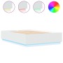 White engineered wood bed frame with LED 120x200 cm by vidaXL, Beds and slatted bases - Ref: Foro24-3209618, Price: 175,35 €,...