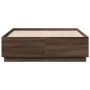 Bed frame with LED lights brown oak wood 140x190 cm by vidaXL, Beds and slatted bases - Ref: Foro24-3209645, Price: 171,12 €,...