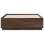 Estructura cama con luces LED madera roble marrón 140x190 cm de vidaXL, Camas y somieres - Ref: Foro24-3209645, Precio: 172,8...