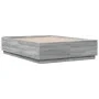 Sonoma gray wood bed frame with LED lights 120x190 cm by vidaXL, Beds and slatted bases - Ref: Foro24-3209658, Price: 159,70 ...