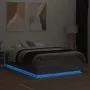 Sonoma gray wood bed frame with LED lights 120x190 cm by vidaXL, Beds and slatted bases - Ref: Foro24-3209658, Price: 159,70 ...