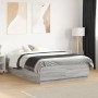 Sonoma gray wood bed frame with LED lights 120x190 cm by vidaXL, Beds and slatted bases - Ref: Foro24-3209658, Price: 161,54 ...