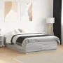 Sonoma gray wood bed frame with LED lights 120x190 cm by vidaXL, Beds and slatted bases - Ref: Foro24-3209658, Price: 159,70 ...