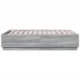 Sonoma gray wood bed frame with LED lights 120x190 cm by vidaXL, Beds and slatted bases - Ref: Foro24-3209658, Price: 159,70 ...