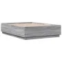 Sonoma gray wood bed frame with LED lights 120x190 cm by vidaXL, Beds and slatted bases - Ref: Foro24-3209658, Price: 159,70 ...