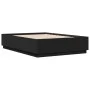 Bed frame with LED lights black engineered wood 150x200cm by vidaXL, Beds and slatted bases - Ref: Foro24-3209605, Price: 176...