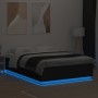 Estructura cama con luces LED madera ingeniería negro 150x200cm de vidaXL, Camas y somieres - Ref: Foro24-3209605, Precio: 17...