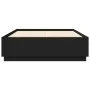 Bed frame with LED lights black engineered wood 150x200cm by vidaXL, Beds and slatted bases - Ref: Foro24-3209605, Price: 176...