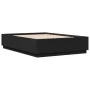 Bed frame with LED lights black engineered wood 150x200cm by vidaXL, Beds and slatted bases - Ref: Foro24-3209605, Price: 176...