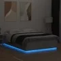 Bed frame with LED lights concrete gray wood 150x200 cm by vidaXL, Beds and slatted bases - Ref: Foro24-3209607, Price: 171,8...