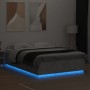 Estructura cama con luces LED madera gris hormigón 150x200 cm de vidaXL, Camas y somieres - Ref: Foro24-3209607, Precio: 173,...