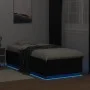 Estructura cama con luces LED madera ingeniería negro 100x200cm de vidaXL, Camas y somieres - Ref: Foro24-3209626, Precio: 13...