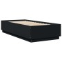 Bed frame with LED lights black engineered wood 100x200cm by vidaXL, Beds and slatted bases - Ref: Foro24-3209626, Price: 139...