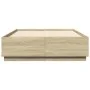 Sonoma oak wood bed frame with LED lights 140x200 cm by vidaXL, Beds and slatted bases - Ref: Foro24-3209613, Price: 169,51 €...
