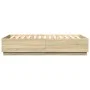 Sonoma oak wood bed frame with LED lights 140x200 cm by vidaXL, Beds and slatted bases - Ref: Foro24-3209613, Price: 169,51 €...