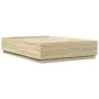 Sonoma oak wood bed frame with LED lights 140x200 cm by vidaXL, Beds and slatted bases - Ref: Foro24-3209613, Price: 169,51 €...