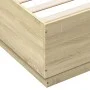 Sonoma oak wood bed frame with LED lights 140x200 cm by vidaXL, Beds and slatted bases - Ref: Foro24-3209613, Price: 169,51 €...