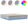 Sonoma gray wood bed frame with LED lights 180x200 cm by vidaXL, Beds and slatted bases - Ref: Foro24-3209595, Price: 184,88 ...