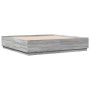 Bettgestell aus grauem Sonoma-Holz mit LED-Leuchten, 180 x 200 cm von vidaXL, Betten und Lattenroste - Ref: Foro24-3209595, P...