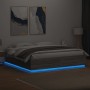 Bettgestell aus grauem Sonoma-Holz mit LED-Leuchten, 180 x 200 cm von vidaXL, Betten und Lattenroste - Ref: Foro24-3209595, P...