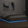 Sonoma gray wood bed frame with LED lights 180x200 cm by vidaXL, Beds and slatted bases - Ref: Foro24-3209595, Price: 184,88 ...