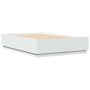 White engineered wood bed frame 140x200 cm by vidaXL, Beds and slatted bases - Ref: Foro24-3209702, Price: 156,92 €, Discount: %