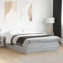 Sonoma gray engineered wood bed frame 150x200 cm by vidaXL, Beds and slatted bases - Ref: Foro24-3209700, Price: 154,76 €, Di...