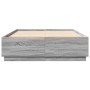 Sonoma gray engineered wood bed frame 150x200 cm by vidaXL, Beds and slatted bases - Ref: Foro24-3209700, Price: 156,65 €, Di...