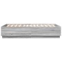 Sonoma gray engineered wood bed frame 150x200 cm by vidaXL, Beds and slatted bases - Ref: Foro24-3209700, Price: 156,65 €, Di...