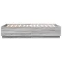 Sonoma gray engineered wood bed frame 150x200 cm by vidaXL, Beds and slatted bases - Ref: Foro24-3209700, Price: 154,76 €, Di...