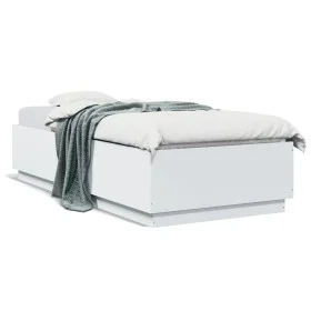 Estructura de cama madera de ingeniería blanca 90x200 cm de vidaXL, Camas y somieres - Ref: Foro24-3209723, Precio: 118,13 €,...