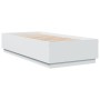 White engineered wood bed frame 90x200 cm by vidaXL, Beds and slatted bases - Ref: Foro24-3209723, Price: 119,57 €, Discount: %