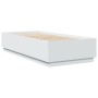White engineered wood bed frame 90x200 cm by vidaXL, Beds and slatted bases - Ref: Foro24-3209723, Price: 119,57 €, Discount: %