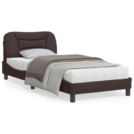 Estructura de cama con luces LED tela marrón oscuro 90x200 cm de vidaXL, Camas y somieres - Ref: Foro24-3213679, Precio: 154,...