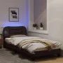 Estructura de cama con luces LED tela marrón oscuro 90x200 cm de vidaXL, Camas y somieres - Ref: Foro24-3213679, Precio: 152,...