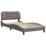 Estructura de cama con luces LED tela gris taupe 100x200 cm de vidaXL, Camas y somieres - Ref: Foro24-3213687, Precio: 160,93...