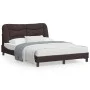Bed frame with LED lights dark brown fabric 120x200 cm by vidaXL, Beds and slatted bases - Ref: Foro24-3213693, Price: 201,45...