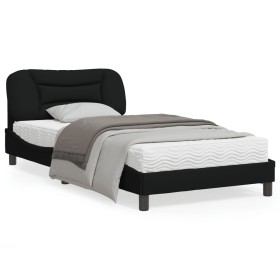 Bed frame with LED lights black fabric 100x200 cm by vidaXL, Beds and slatted bases - Ref: Foro24-3213685, Price: 169,71 €, D...