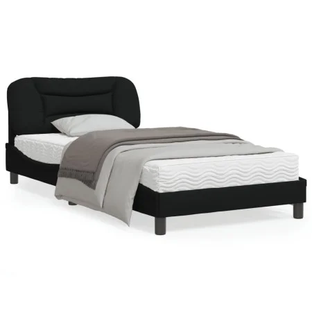 Bed frame with LED lights black fabric 100x200 cm by vidaXL, Beds and slatted bases - Ref: Foro24-3213685, Price: 166,96 €, D...