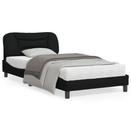 Estructura de cama con luces LED tela negro 100x200 cm de vidaXL, Camas y somieres - Ref: Foro24-3213685, Precio: 163,63 €, D...