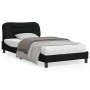 Bed frame with LED lights black fabric 100x200 cm by vidaXL, Beds and slatted bases - Ref: Foro24-3213685, Price: 163,63 €, D...