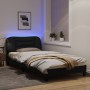 Bed frame with LED lights black fabric 100x200 cm by vidaXL, Beds and slatted bases - Ref: Foro24-3213685, Price: 163,63 €, D...