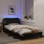Bed frame with LED lights black fabric 100x200 cm by vidaXL, Beds and slatted bases - Ref: Foro24-3213685, Price: 166,96 €, D...