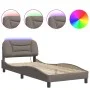 Bed frame with LED lights taupe gray fabric 80x200 cm by vidaXL, Beds and slatted bases - Ref: Foro24-3213666, Price: 154,50 ...