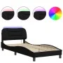 Bed frame with LED lights black fabric 80x200 cm by vidaXL, Beds and slatted bases - Ref: Foro24-3213664, Price: 147,81 €, Di...